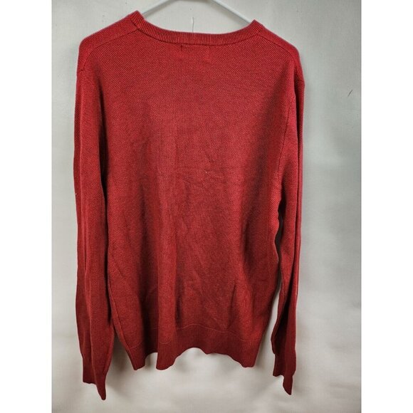 Goodfellow Mens Sweater Large Barn Door Red Crew Neck Cotton Pullover Preppy - Picture 7 of 7